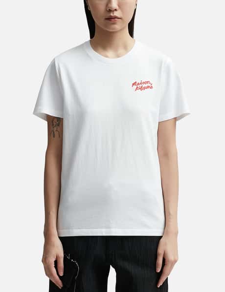 Maison Kitsuné 메종키츠네 핸드라이팅 레귤러 티셔츠