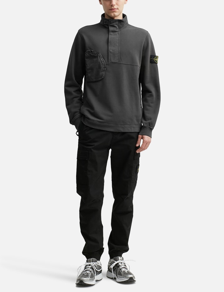 Stone Island Round Pocket Mockneck Sweatshirt In Gray