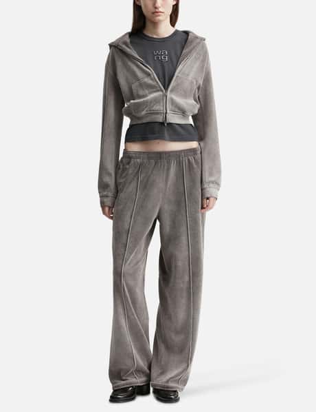 Shrunken Zip Up Hoodie With Crystal Hotfix view 11