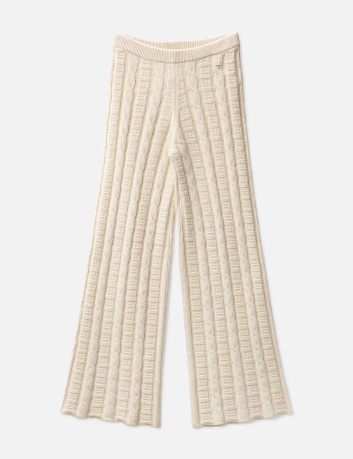 Acne Studios Cable Wool Trousers In Beige
