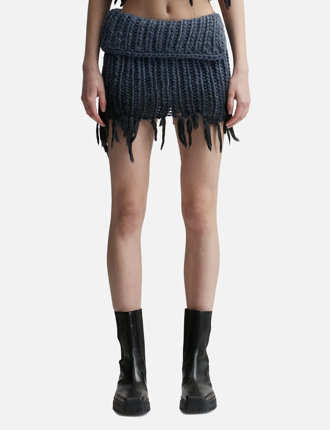 Coated Bulky Knitted Mini Skirt view 6