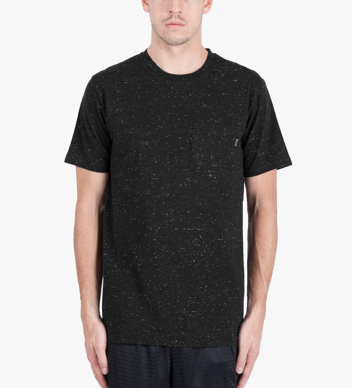 Speckled Black Cotton Fancy Pocket T-Shirt Placeholder Image