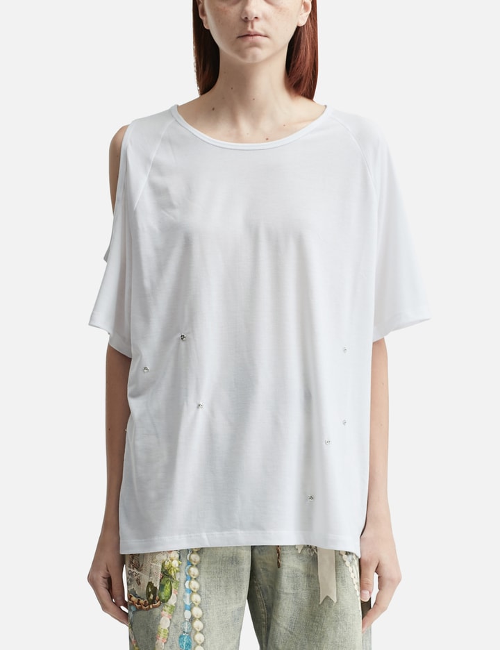Deinet One-Slit Snap T-Shirts In White Placeholder Image