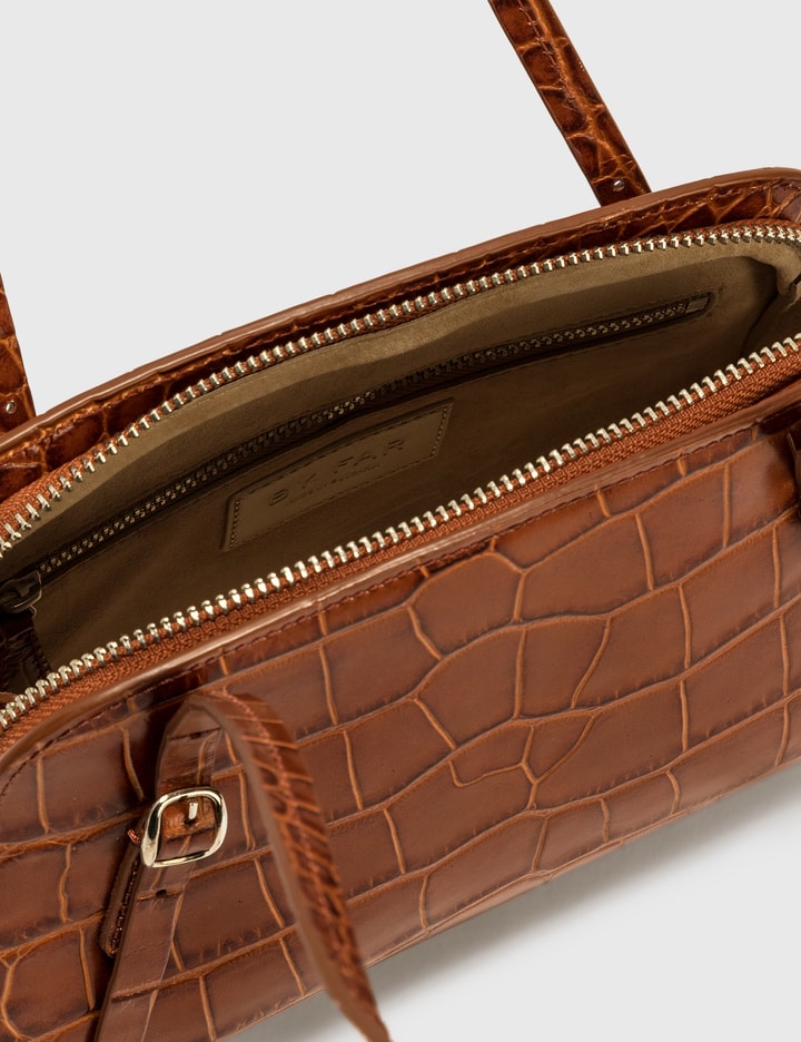 Lora Tan Croco Embossed Leather Shoulder Bag Placeholder Image