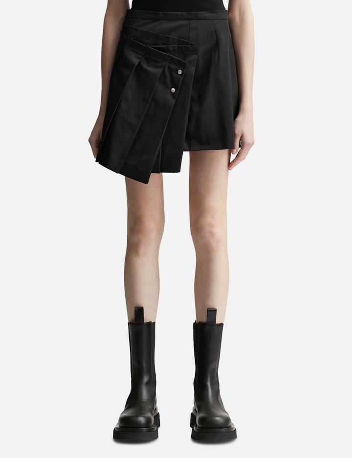 Fold-Detail Pleats Mini Skirt
