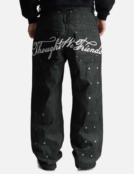"Gideon" Double-Layered Workpants In Japanese Raw Black Denim view 12