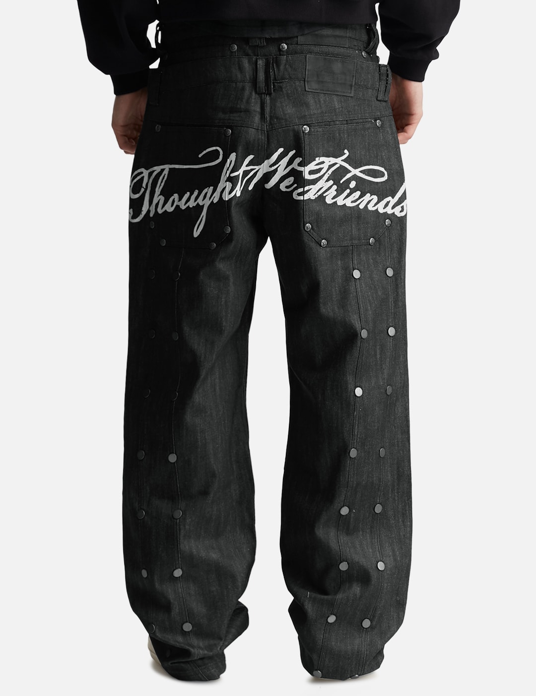 "Gideon" Double-Layered Workpants In Japanese Raw Black Denim view 13