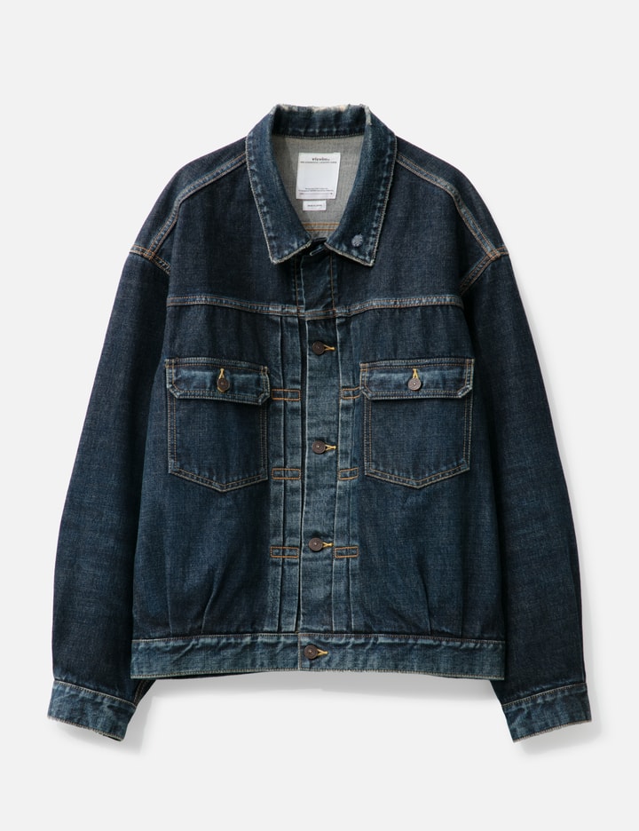 VISVIM 101 Damaged Denim Jacket in Blue Placeholder Image