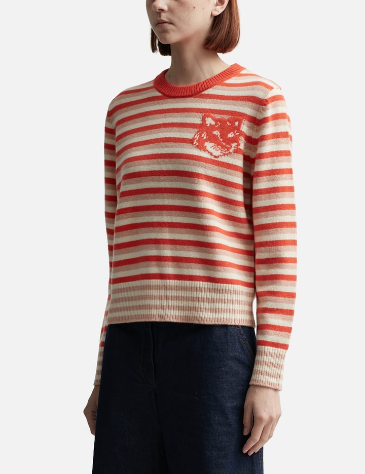 Fox Head Intarsia Striped Regular Jumper Placeholder Image