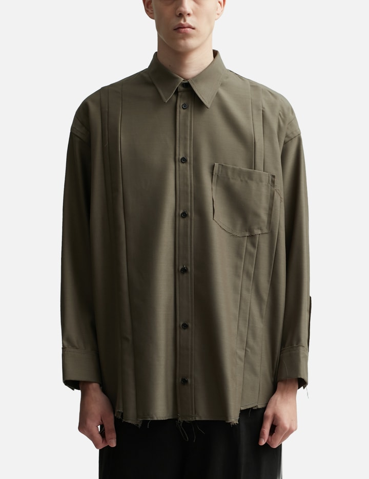 Khaki Wool Oversize d Reconstructed Sames Shirt Placeholder Image