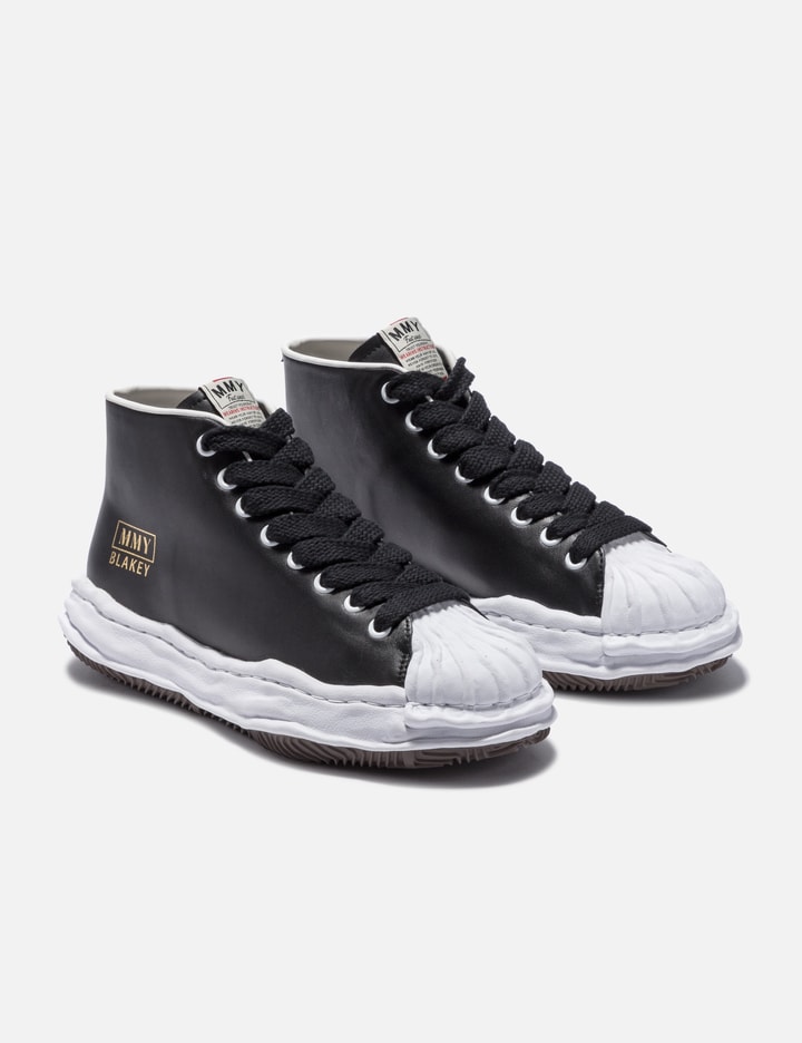 Shop Miharayasuhiro Blakey Og Sole Seam Less Leather High-top Sneaker In Black