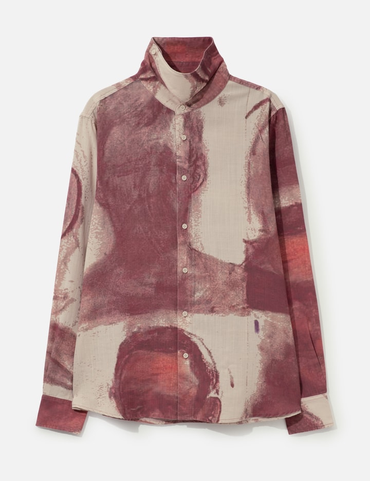 KidSuper Face Sketches Storm Flap Button Up Shirt