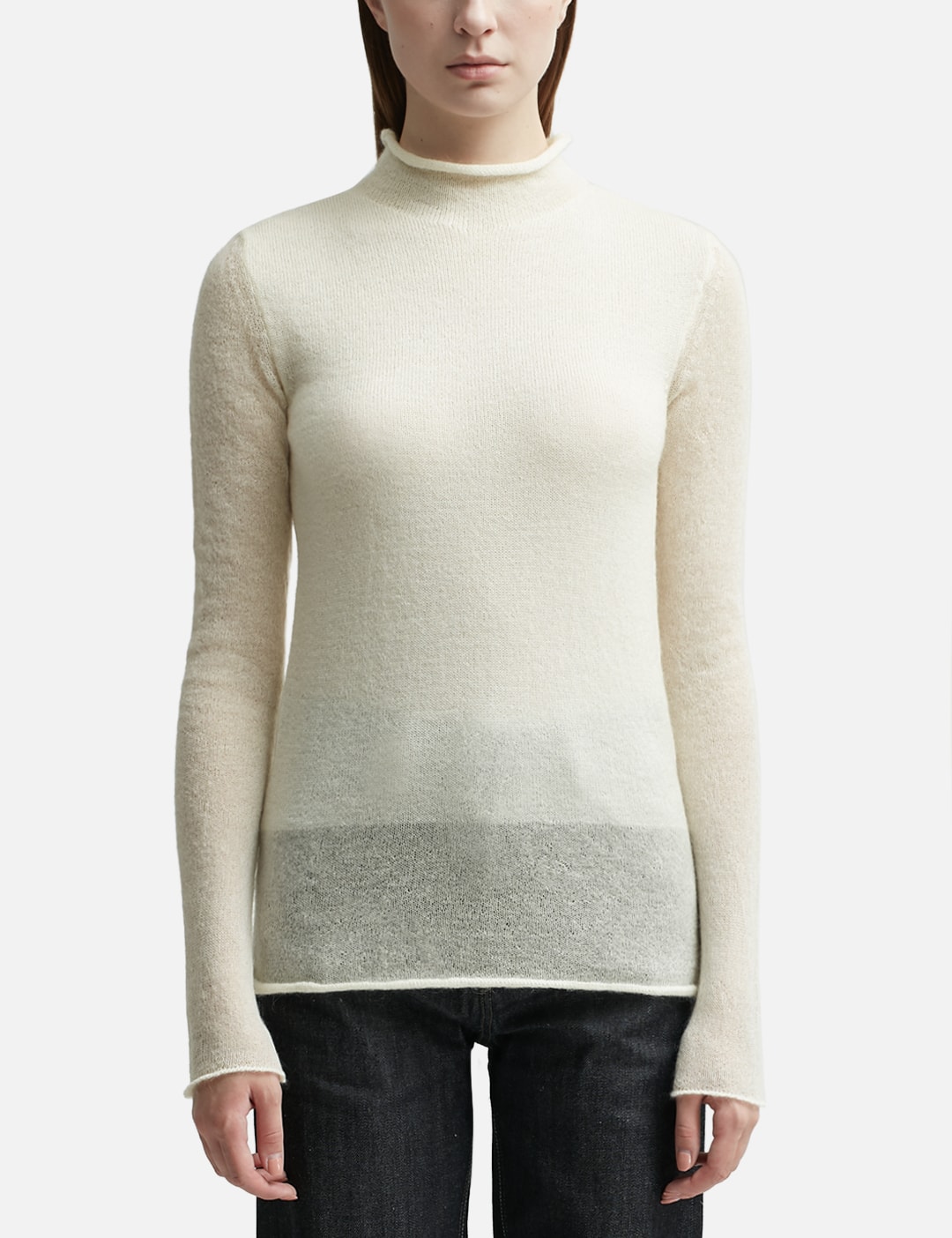 Jil Sander Monogram Mohair-blend Sweater in White