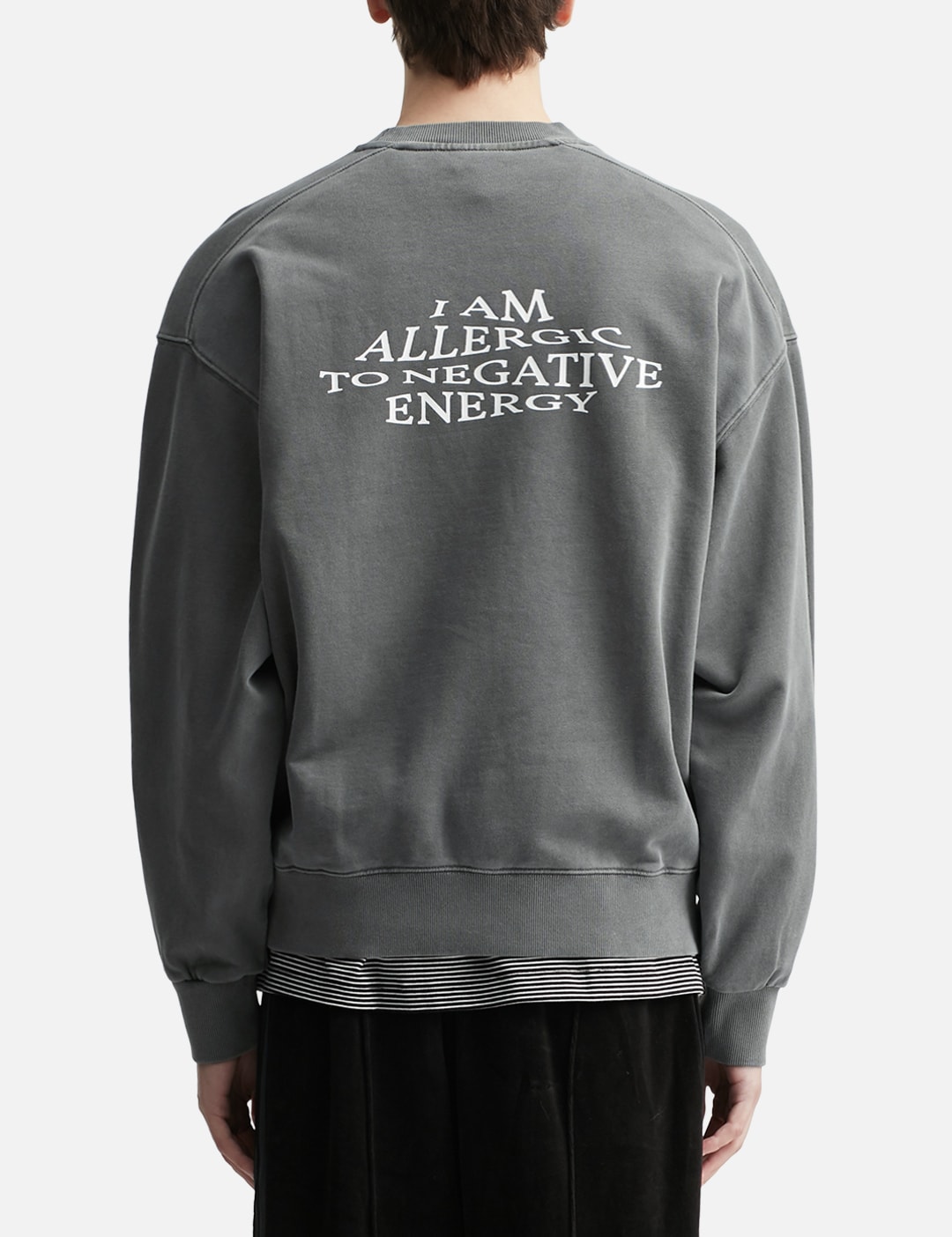 "Allergic To Negativity Grey Washed" Crewneck view 13