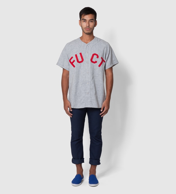 FUCT x Ebbets Grey Field Flannel Jersey Shirt Placeholder Image