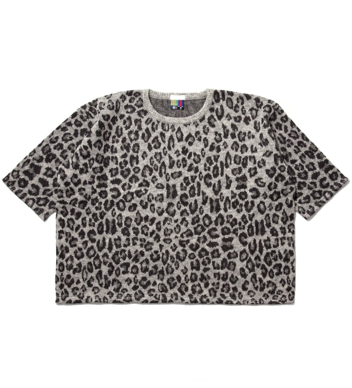 Grey Leopard Big Knit T-Shirt Placeholder Image