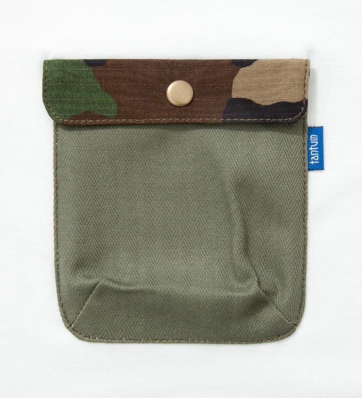 White Olive Drab HBT w/ Woodland Camo Flap Chief Pocket T-Shirt Placeholder Image