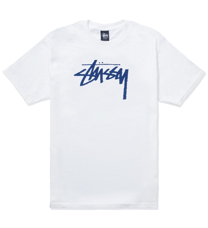 White & Blue Stussy Logo T-Shirt  Placeholder Image