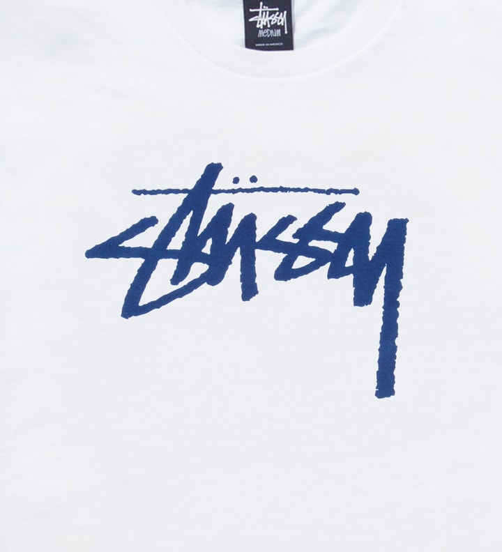 White & Blue Stussy Logo T-Shirt  Placeholder Image