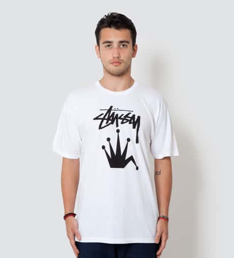 Stüssy - White Stock Crown T-Shirt | HBX