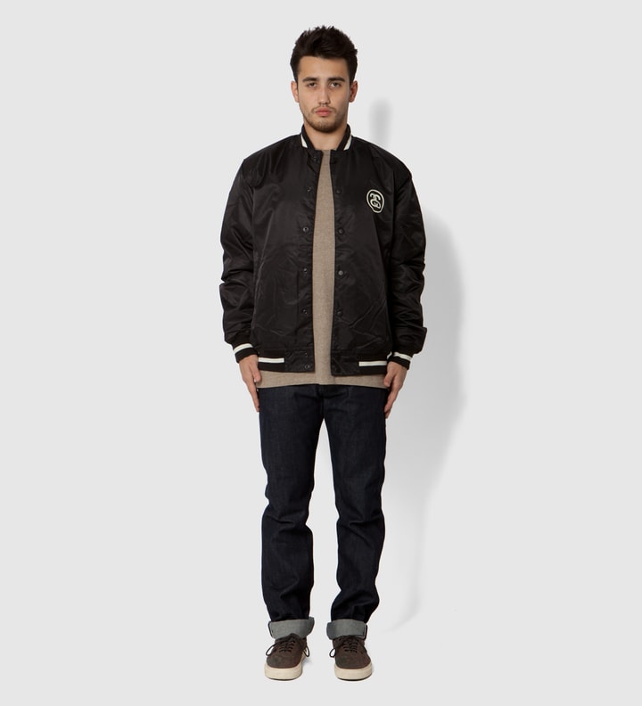 Black Varsity Coach Jacket  Placeholder Image