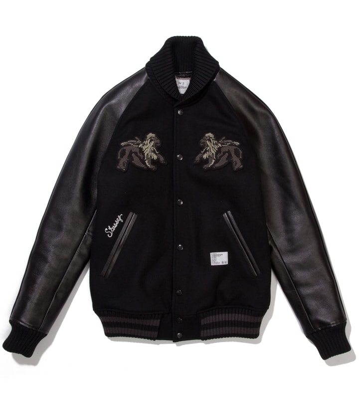 Stussy x The Heartbreaker Black and Black "Rubin" Varsity Jacket Placeholder Image