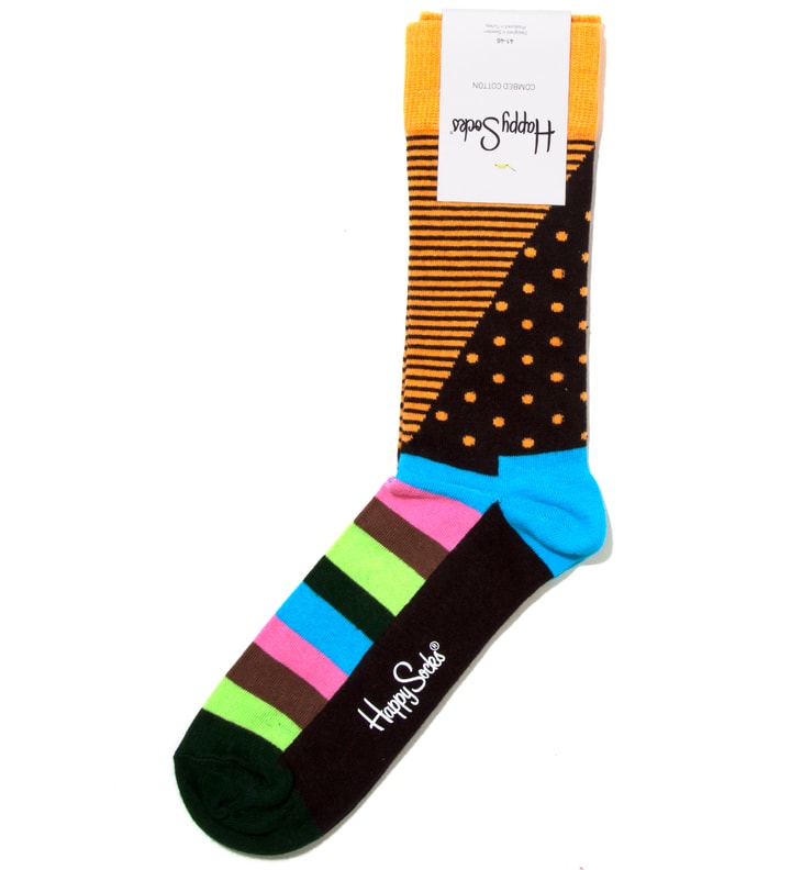 Orange Dot and Stripes Sock Placeholder Image