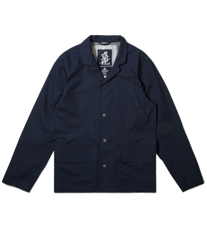 GARBSTORE Navy Laser Cut Seam Welded Fell Jacket