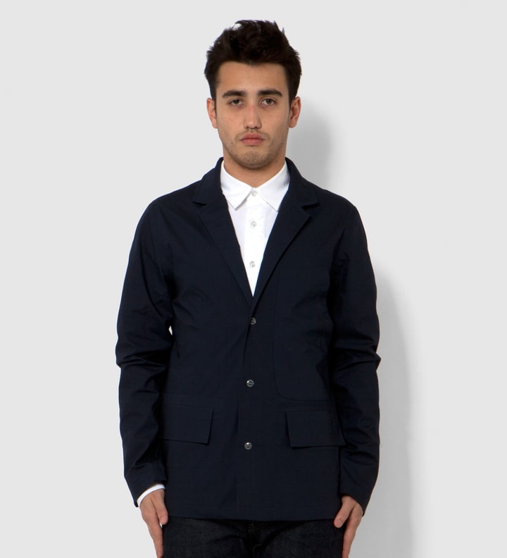 GARBSTORE Navy Laser Cut Seam Welded Fell Jacket