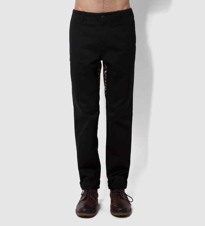 Black Chino Leopard Pants  Placeholder Image