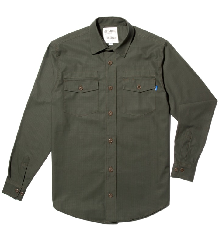 Tantum x Deadline Olive Drab Ripstop Long Sleeve Military Shirt Placeholder Image