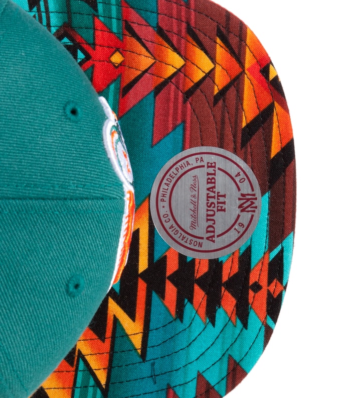 Teal Miami Dolphins Teal Navajo Strap-Back Cap  Placeholder Image