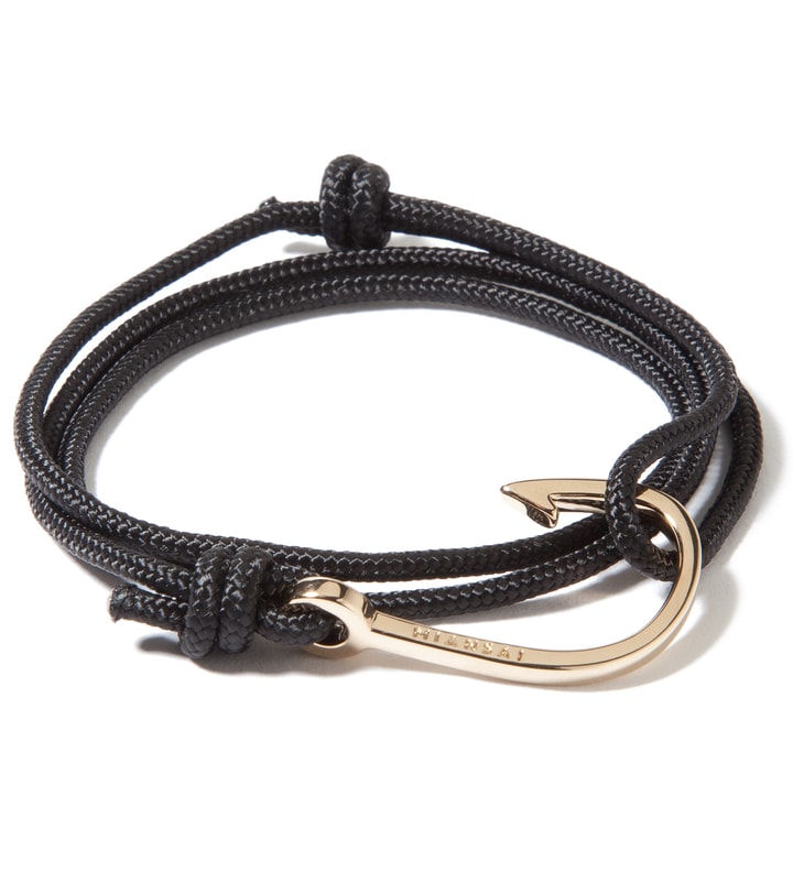 Gold Hook on Black Rope Bracelet  Placeholder Image