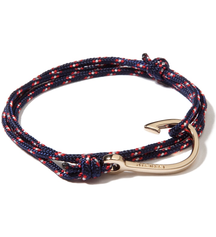 Gold Hook on Navy Rope Bracelet  Placeholder Image