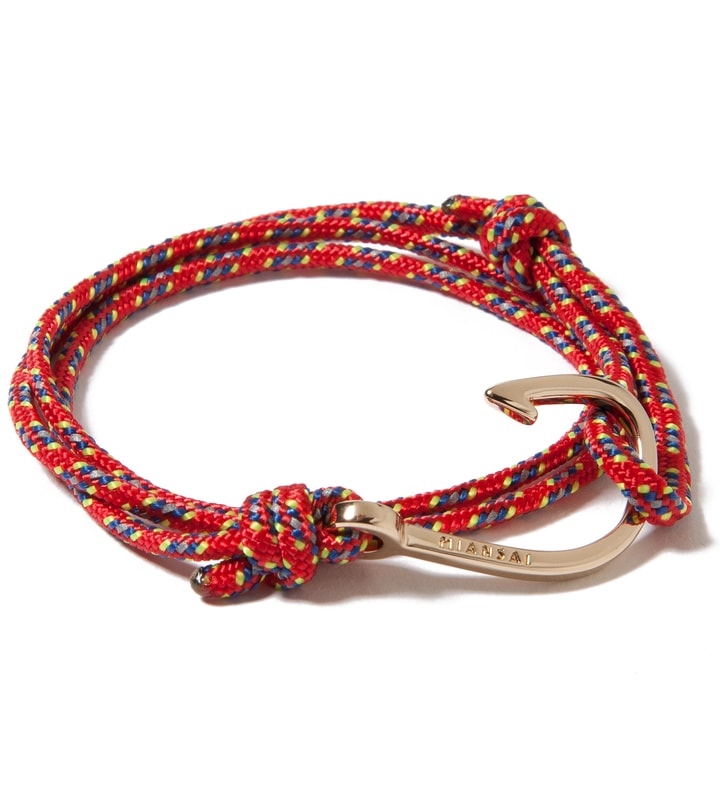 Gold Hook on Red Rope Bracelet  Placeholder Image