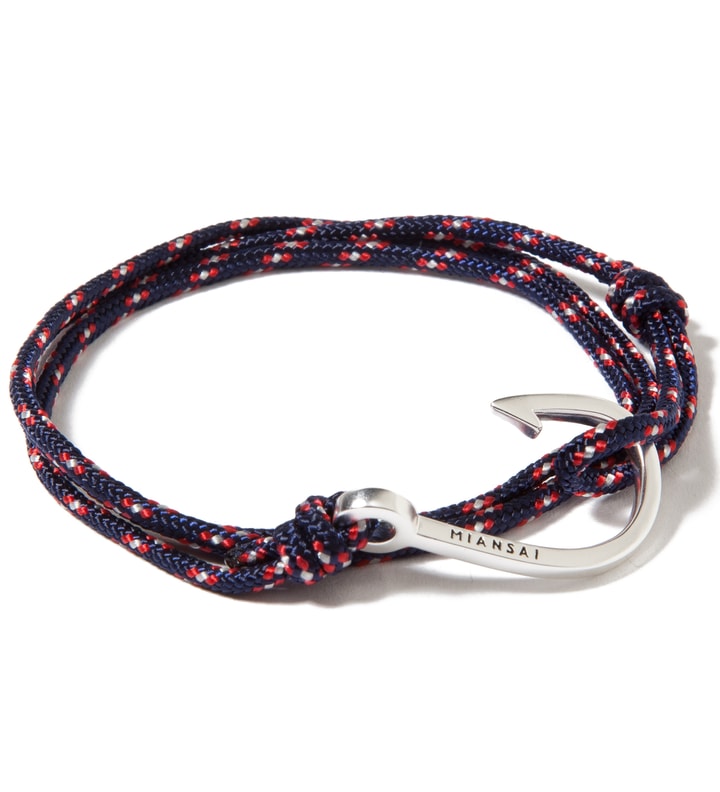 Silver Hook on Navy Blue Rope Bracelet Placeholder Image