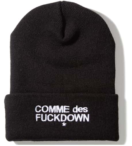 SSUR - Black Comme Des Fuckdown Beanie | HBX - Globally Curated 