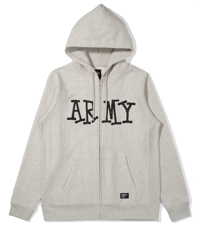 Heather Grey Army Zip Up Hoodie Placeholder Image