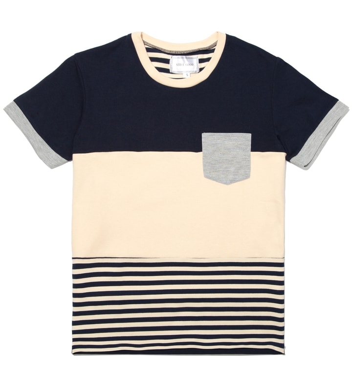 Navy and Beige Cohesion T- Shirt  Placeholder Image