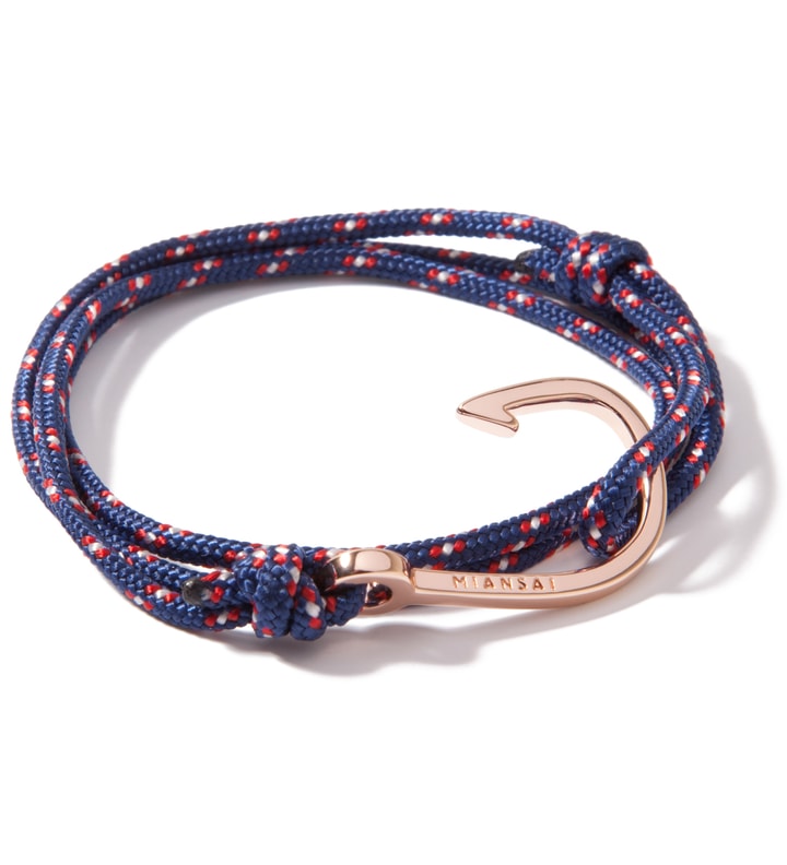 Rose Gold Hook on Navy Rope Bracelet Placeholder Image
