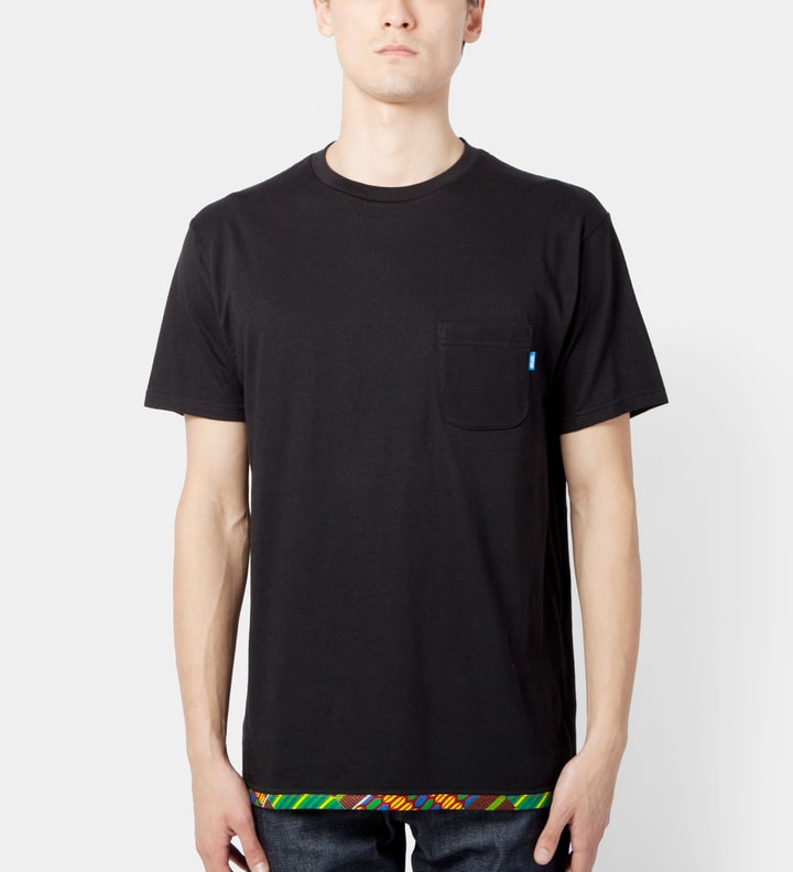 Black Hem Trim African Waxed T-Shirt  Placeholder Image