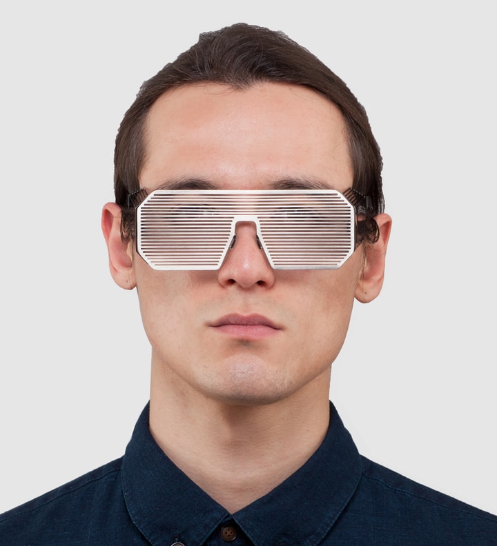 Boris Bidjan Saberi x Linda Farrow Oxidised Matt Silver and Stainless Steel Sunglass Placeholder Image