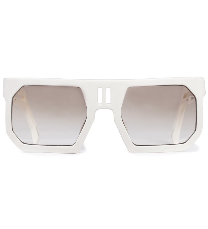 Boris Bidjan Saberi x Linda Farrow White Rectangular Sunglass Placeholder Image