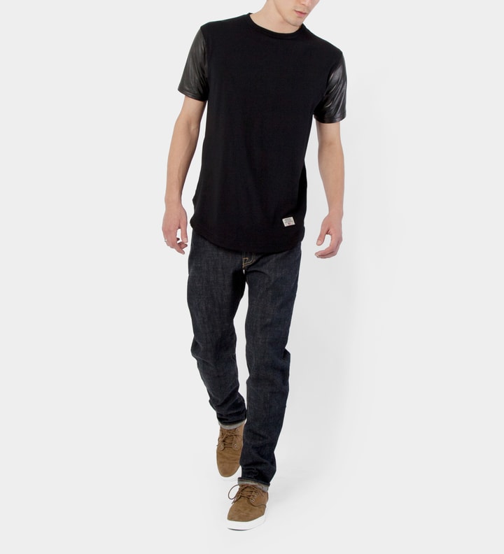 Black Mr. Hide Leather Sleeve T-Shirt Placeholder Image
