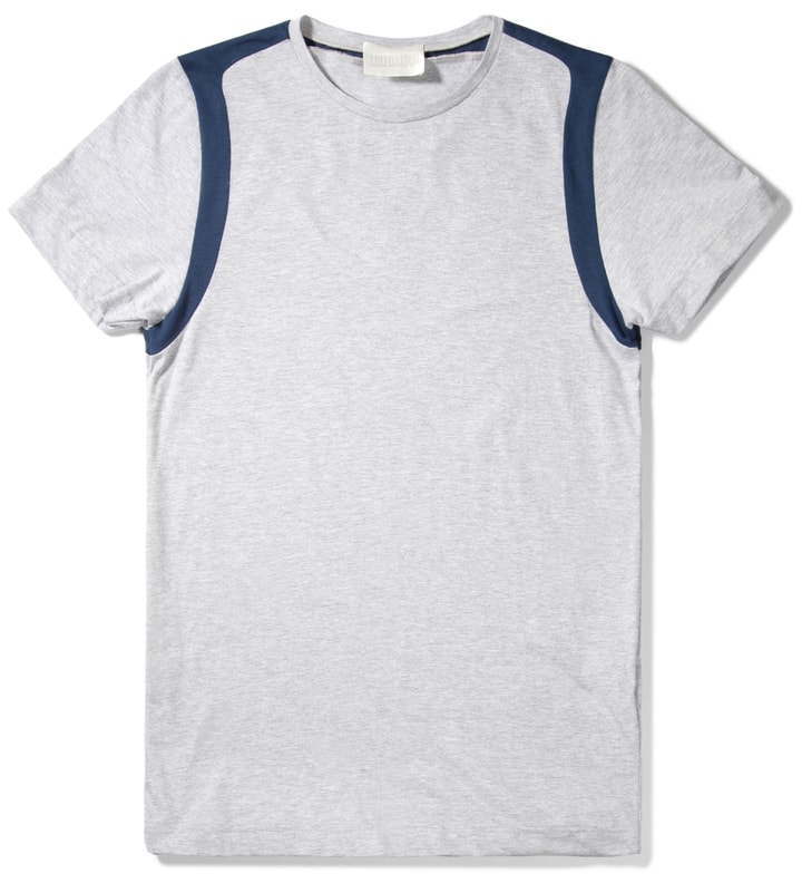 Navy/Grey Marble Strap Shoulder T-Shirt Placeholder Image