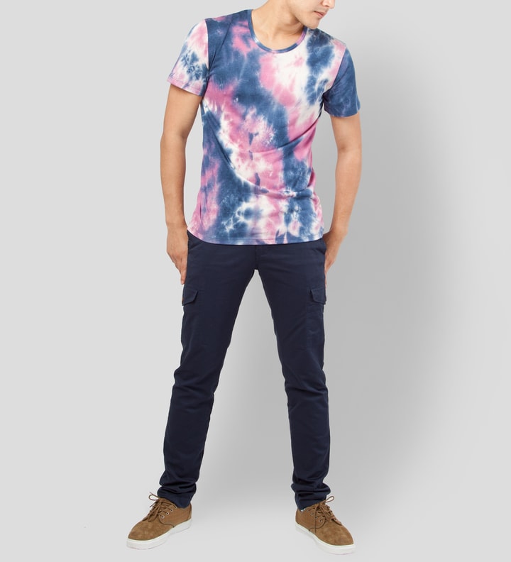Blue/Purple Tie-dye Low Crewneck T-Shirt Placeholder Image