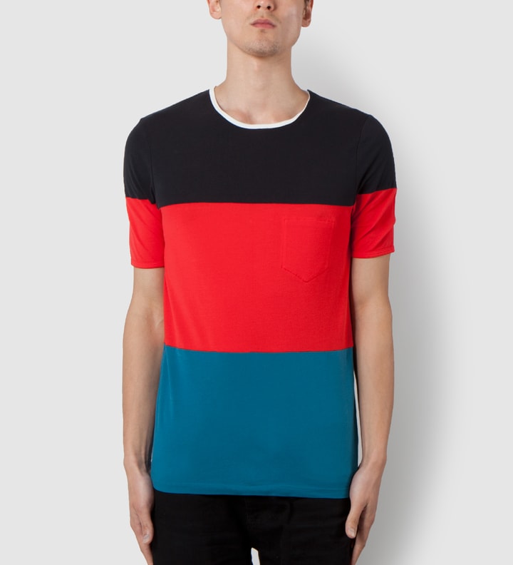 Red Pique Color Blocker T-Shirt Placeholder Image