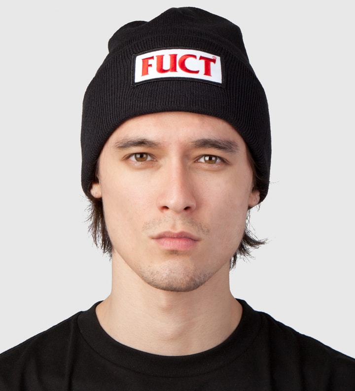 Black FUCT Wars Patch Beanie  Placeholder Image