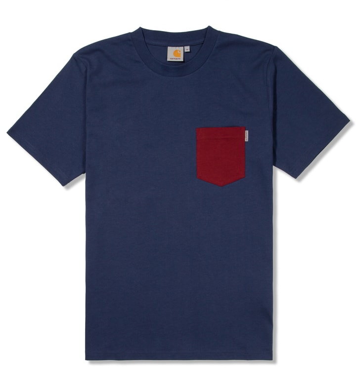 Blue/Cranberry Contrast Pocket T-Shirt Placeholder Image