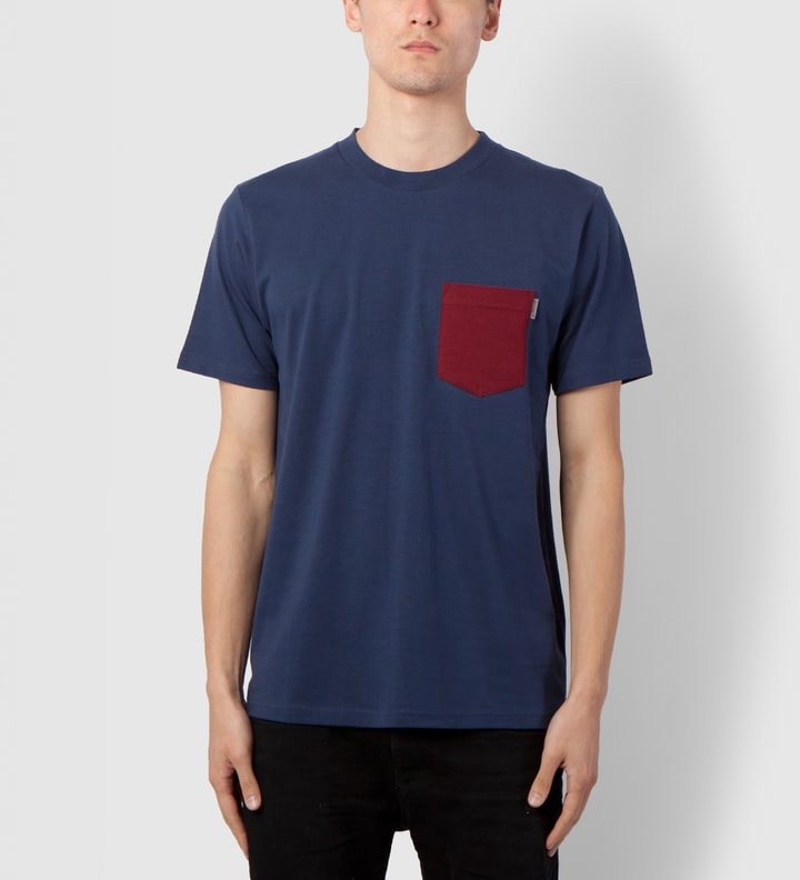 Blue/Cranberry Contrast Pocket T-Shirt Placeholder Image